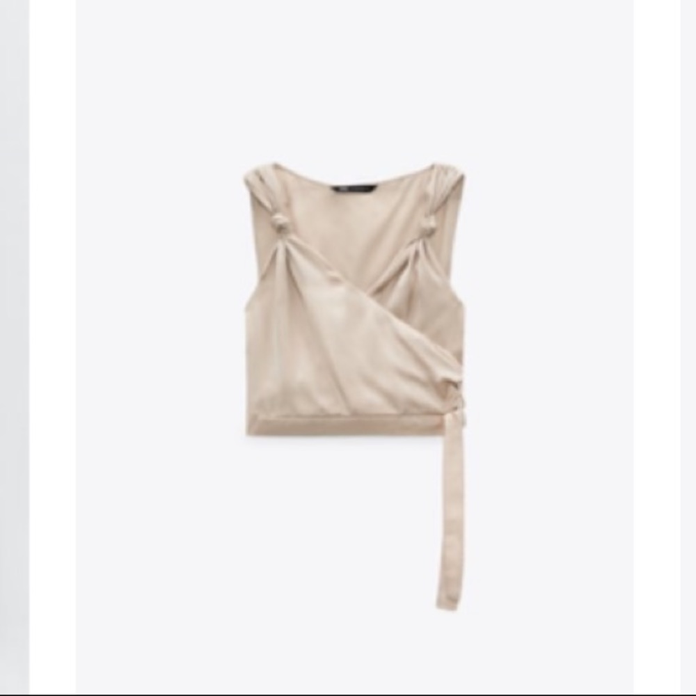 Zara Satin Effect Wrap Top